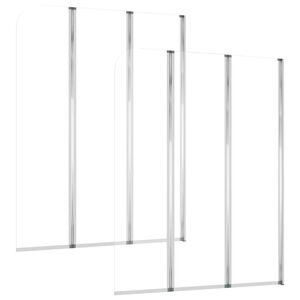 vidaXL vanni&uuml;mbrised, 2 tk, 104 x 130 cm karastatud klaasist, l&auml;bipaistev