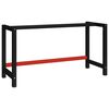 vidaXL t&ouml;&ouml;pingi raam metall 150 x 57 x 79 cm, must ja punane