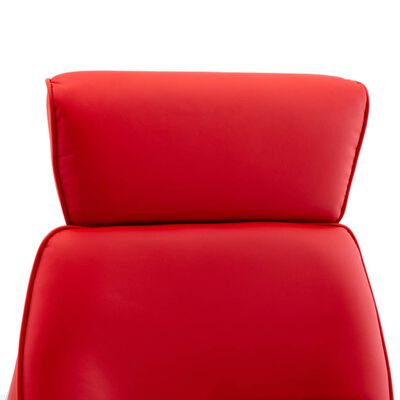 vidaXL allalastava seljatoega tool, jalapingiga punane, kunstnahk