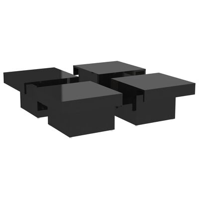 vidaXL kohvilaud, kõrgläikega must, 90 x 90 x 28 cm, puitlaastplaat