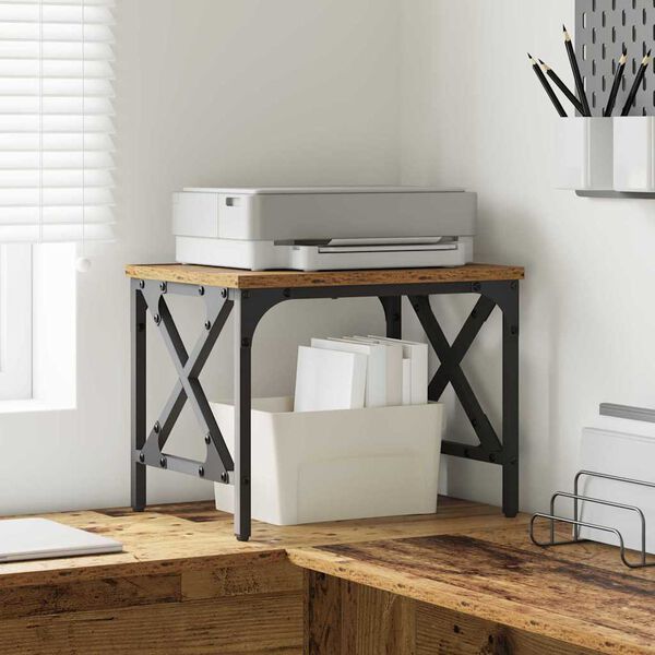 vidaXL Printeri alus Reguleeritav Vana puit 40 x 30 x 31 cm Tehispuit