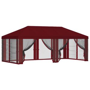 vidaXL Gazebo katte k&uuml;lgseinadega 6 x 3 m Veinipunane Pol&uuml;ester 190