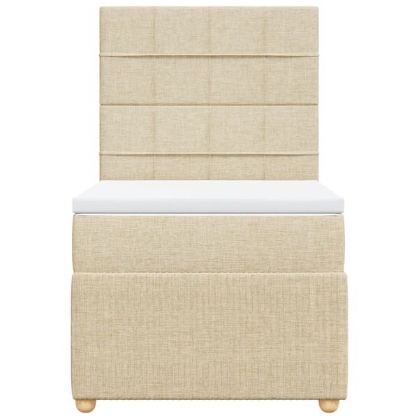 vidaXL kontinentaalvoodi madratsiga, kreemjas, 90x200 cm, kangas