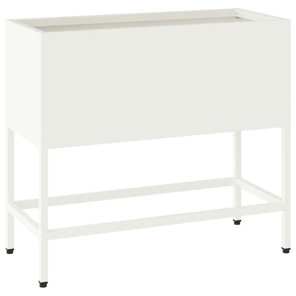 vidaXL T&otilde;stetud aiataimelava Valge 60 x 26 x 48 cm Teras