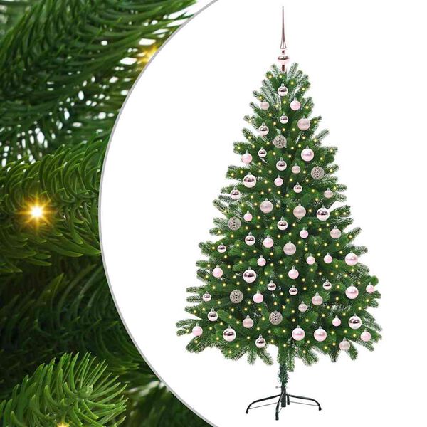 vidaXL Jõulupuu koos 300 LED-iga koos alusega Roheline 180 cm PE