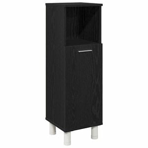 vidaXL Vannitoa kapp ladustamisega Must tamm 30 x 30 x 95 cm Tehispuit