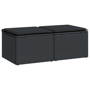 vidaXL 2-osaline aiadiivani komplekt patjadega, must, rotang/akaatsia