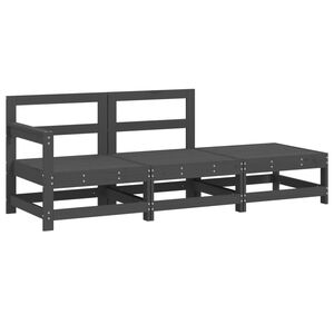 vidaXL 3-osaline aiamööbli komplekt, hall, männipuit