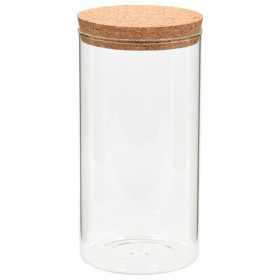 vidaXL korgist kaanega klaasist säilituspurgid 6 tk, 1100 ml