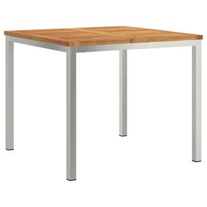vidaXL S&ouml;&ouml;gilaud 90x90x75 cm Tugev akaatsiapuit ja roostevaba teras