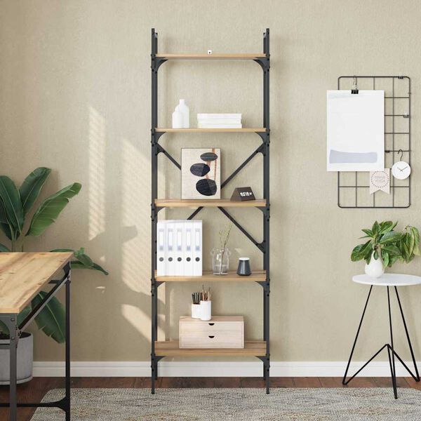 vidaXL Raamatukapp K&auml;sit&ouml;&ouml;puu 56 x 32 x 174 cm Tehispuit