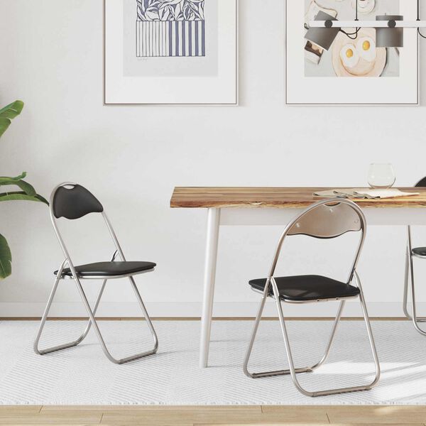 vidaXL Kokkupandav tool 2 pcs Must ja Hall 48 x 43,5 x 81 cm Kunstnahk