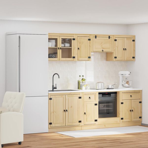 vidaXL Kapp sahtliga riiuliga uksega SKI 8 pcs Meepruun Tahke m&auml;nd