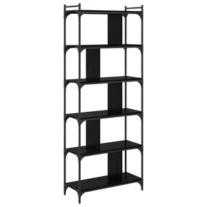 vidaXL Raamatukapp Must tamm 76 x 32 x 192 cm Tehispuit