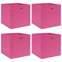 vidaXL hoiukastid 4 tk, roosa, 32 x 32 x 32 cm, kangas