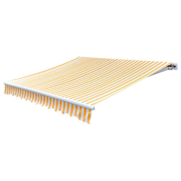 vidaXL varikatuse riie, oranž ja valge, 4,5 x 3 m