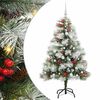 vidaXL Tehisj&otilde;ulupuu Roheline ja valge 150 cm PVC, metall ja plastik