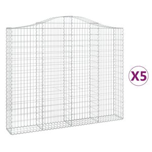 vidaXL kaarekujulised gabioonkorvid 5 tk, 200x30x160/180 cm, raud