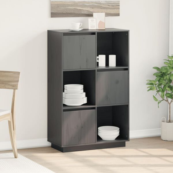 vidaXL puhvetkapp, hall, 74 x 35 x 117 cm, toekas m&auml;nnipuit