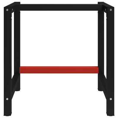 vidaXL tööpingi raam metall 80 x 57 x 79 cm, must ja punane