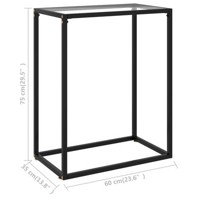 vidaXL konsoollaud, läbipaistev, 60 x 35 x 75 cm, karastatud klaas