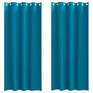 vidaXL Kardinad r&otilde;ngastega 2 pcs T&uuml;rkiis 245 x 140 cm Pol&uuml;ester