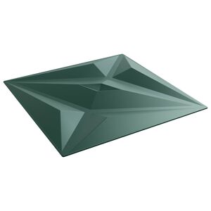 vidaXL Seinapaneelid T&auml;ht 12 pcs Staar Roheline 50 x 50 cm XPS Vaht