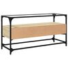 vidaXL klaasplaadiga telerikapp, Sonoma tamm, 98x35x51 cm, tehispuit