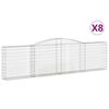 vidaXL kaarekujulised gabioonkorvid 8 tk, 400x30x100/120 cm, raud