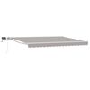 vidaXL Manuaalne varikatus LED-idega Helehall ja valge 5 x 3 m