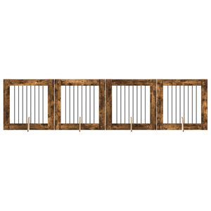 vidaXL Koerav&auml;rav koos aluspuudega 4 pcs Suitsutatud tamm 80 x 80 cm