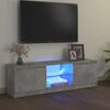 vidaXL telerialus LED-tuledega, betoonhall, 120 x 30 x 36 cm