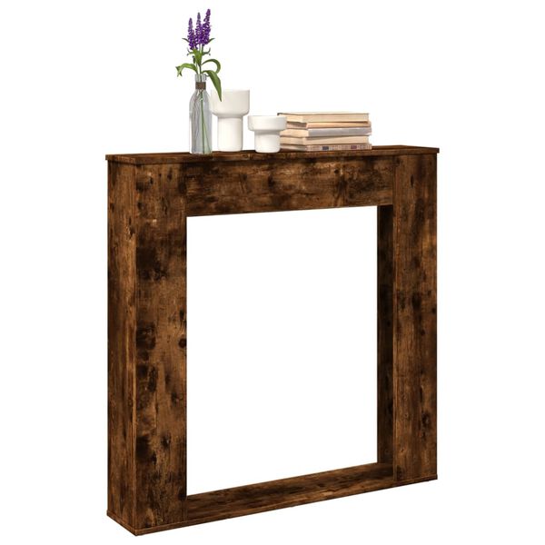 vidaXL kamina &uuml;mbritsev osa, suitsutamm, 100x20x100 cm, tehispuit