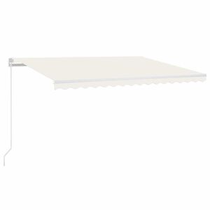 vidaXL k&auml;sitsi sisset&otilde;mmatav varikatus LED, 400x300 cm, kreemjasvalge