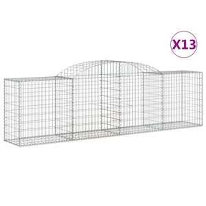 vidaXL kaarekujulised gabioonkorvid 13 tk, 300x50x80/100 cm, raud