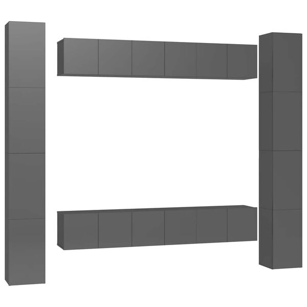 vidaXL 6-osaline telerikappide komplekt, hall, puitlaastplaat