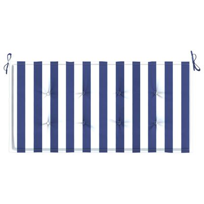 vidaXL aiapingi istmepadi, sinise/valge triibuline, 120 x 50 x 3 cm