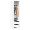 vidaXL garderoob sahtlitega valge 50x50x200 cm tehispuit