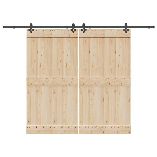 vidaXL liugukse tarvikute komplekt 305 cm terasest, must