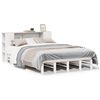 vidaXL riiuliga voodiraam ilma madratsita, valge, 150x200cm, puit