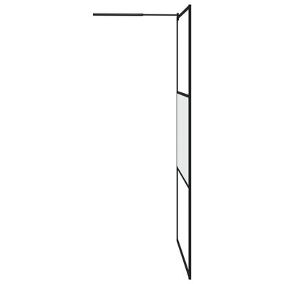 vidaXL dušinurga sein riiuliga, must, 115x195 cm, ESG-klaas/alumiinium