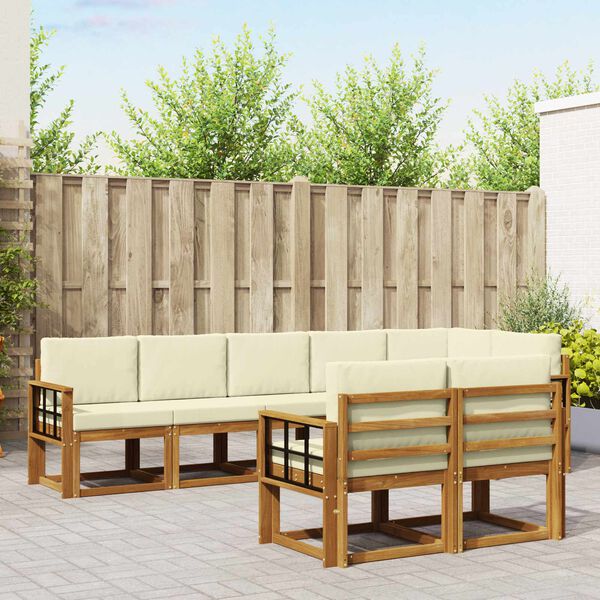 vidaXL V&auml;li diivanikomplekt padjaga 8 pcs Looduslik ja kreem