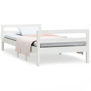 vidaXL voodiraam ilma madratsita, valge, 90 x 200 cm, m&auml;nnipuit