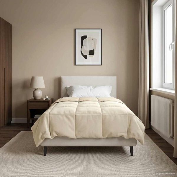 vidaXL Suvised teki Rapistatud cream 135 x 220 cm Mikrokiud