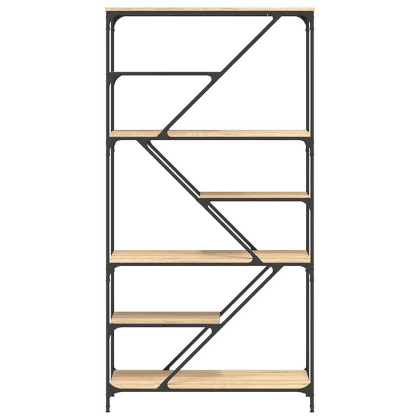 vidaXL raamaturiiul, Sonoma tamm, 91 x 36 x 176 cm, tehispuit ja teras