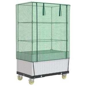 vidaXL taimekast kasvuhoonekattega rotangiimitatsioon 80x50x182 cm