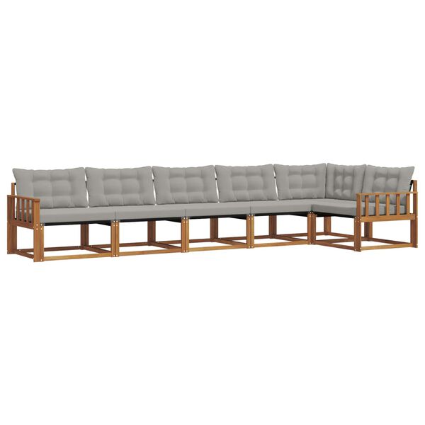 vidaXL V&auml;li diivanikomplekt padjaga 6 pcs Looduslik ja Hele Hall