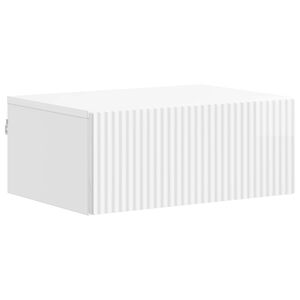 vidaXL Seinale kinnitatav &ouml;&ouml;tis K&otilde;rgl&auml;ikega valge 49 x 34,5 x 20 cm