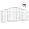 vidaXL kaarekujulised gabioonkorvid 13, 200x50x80/100cm tsingitud raud