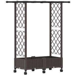 vidaXL T&otilde;stetud Padi Kase ja Katusega Pruun 122,5 x 40 x 127 cm PP